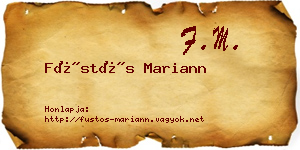 Füstös Mariann névjegykártya