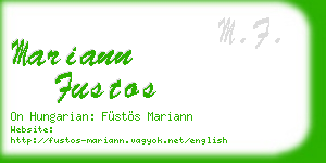 mariann fustos business card